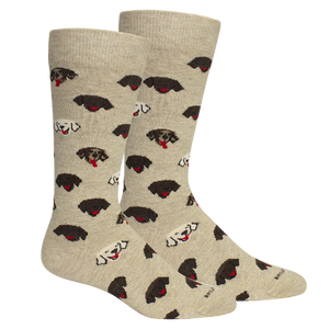 Brown Dog Happy Dog Socks in Oatmeal