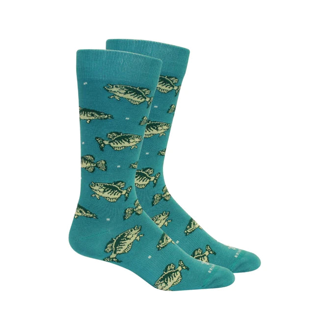 Brown Dog Crappie Time Socks in Teal