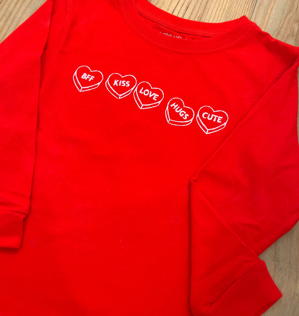 Youth Red Conversation Hearts T-Shirt