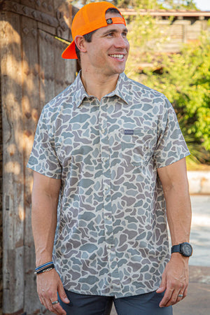 Burlebo Performance Button-Up in Classic Deer Camo