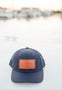 Saltwater Boys Leather Logo Hat in Navy