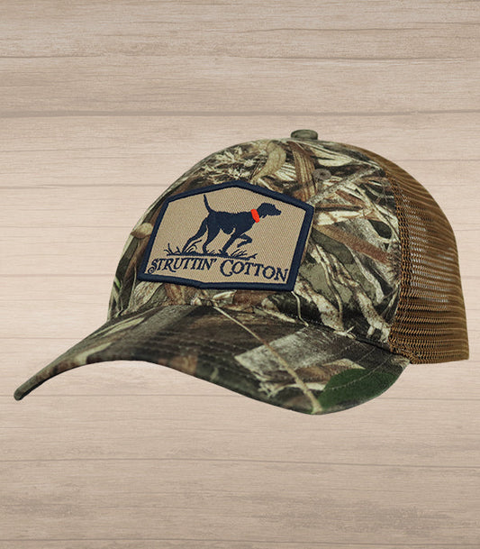 Struttin Cotton Pointer Patch in Realtree Max 5