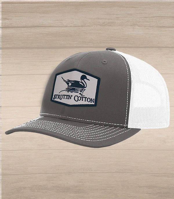 PINTAIL PATCH SNAP BACK TRUCKER - CHARCOAL/WHITE