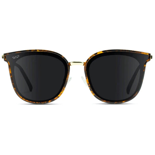 Cleo Sunglasses in Tortoise Frame/Black Lens