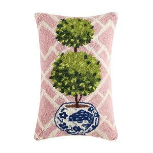 Ball Topiary Hook Pillow in Pink