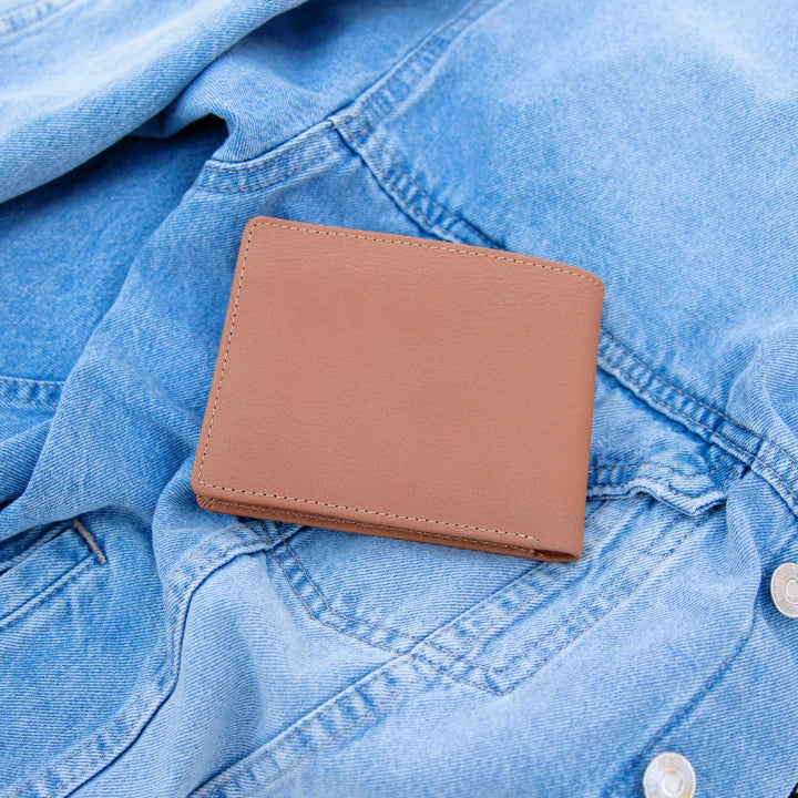 Leather Bi-Fold Wallet in Tan
