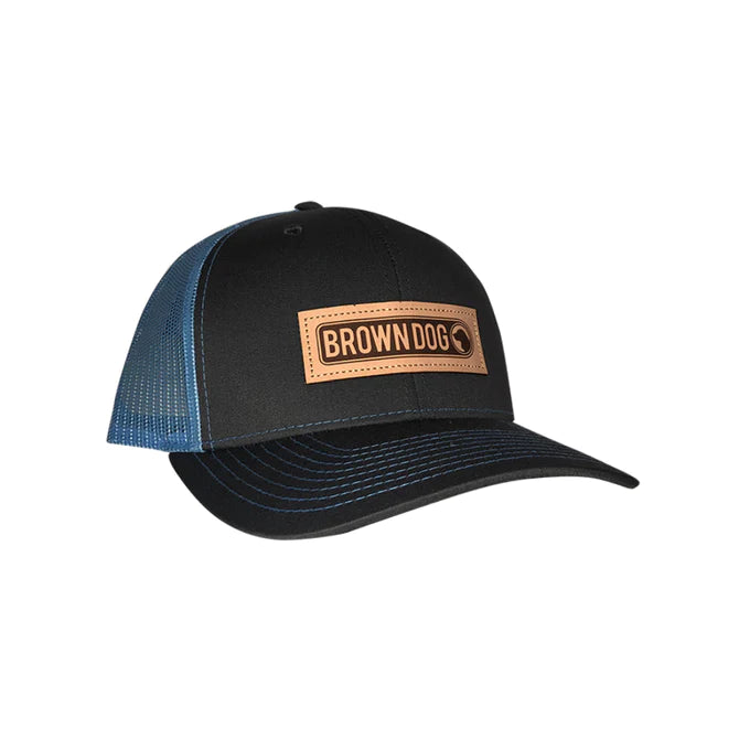 Brown Dog Trucker Hat in Charcoal/Columbia Blue