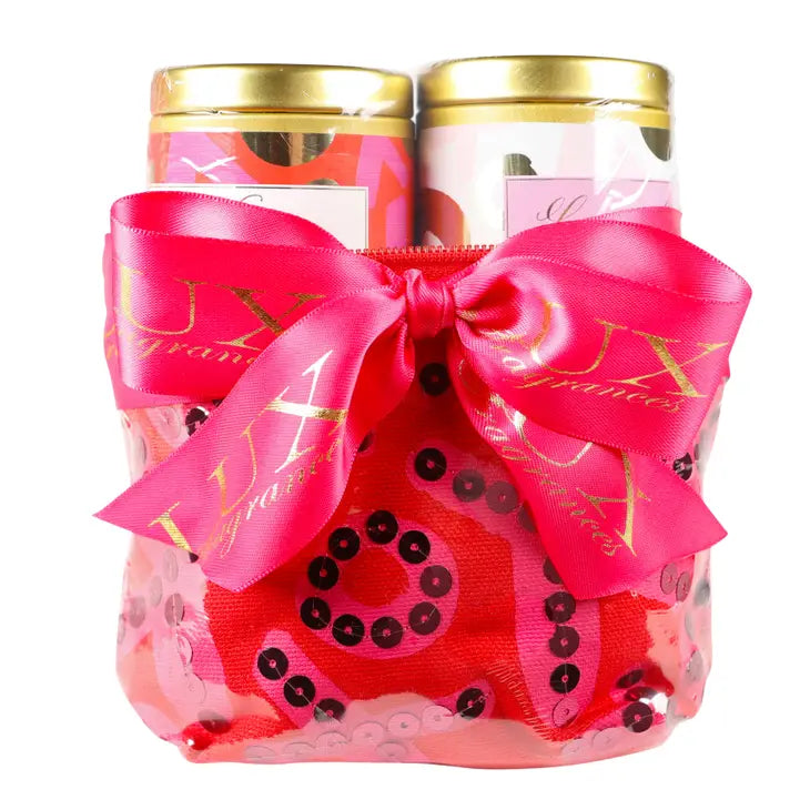Valentine Gift Set- 3oz Candles and Cosmetic Pouch
