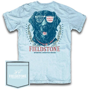 Fieldstone Youth Flag Shades T-Shirt in Chambray
