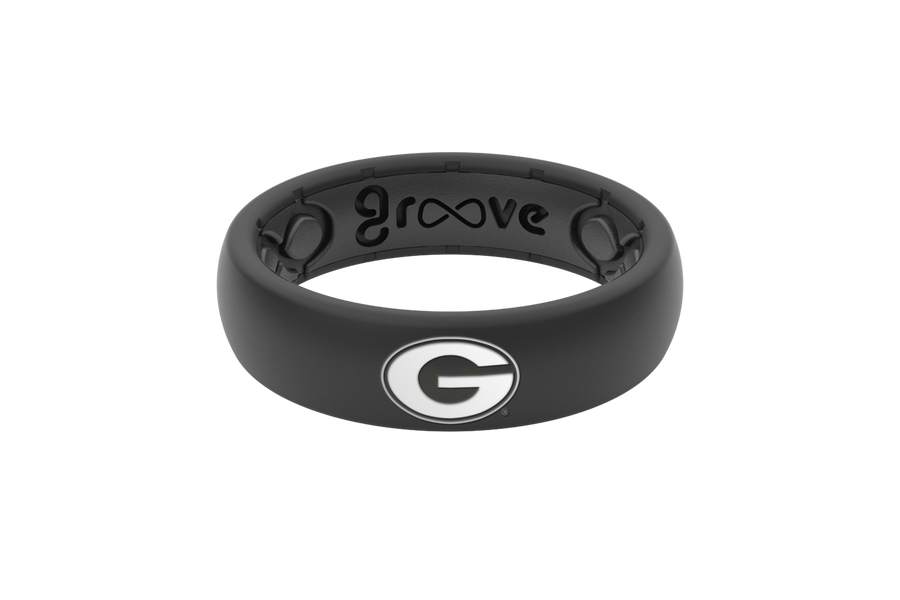 GROOVE RING® COLLEGE GEORGIA BLACK LOGO THIN RING
