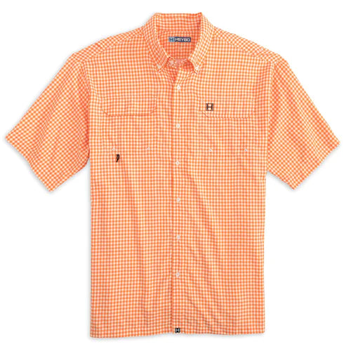 Heybo Beaufort Fishing Shirt in Orange/White