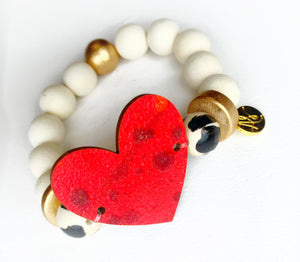 Valentines Day Bracelet  -Red Heart