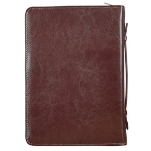 I know the Plans Two-tone Brown Faux Leather Classic Bible Cover