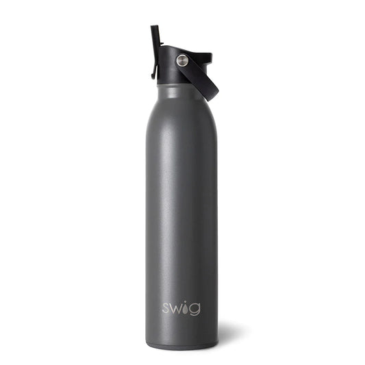 Grey Flip + Sip Water Bottle 20oz