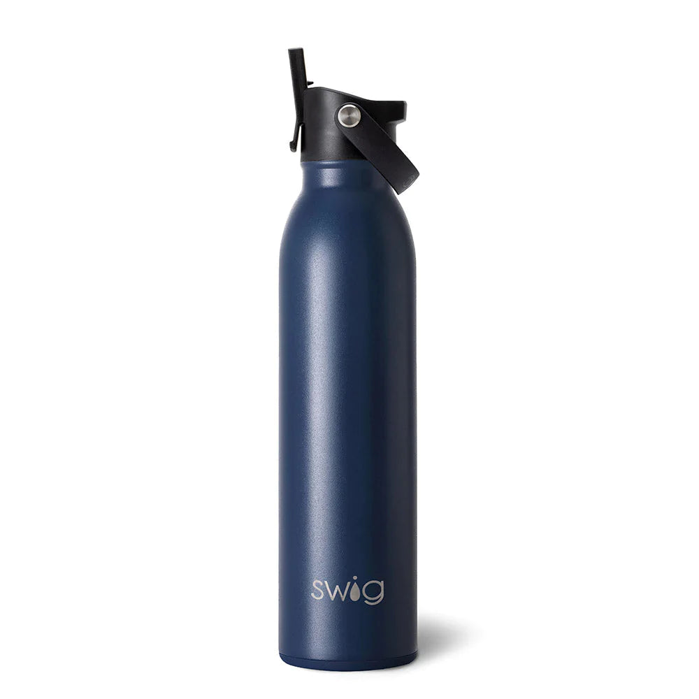 Navy Flip + Sip Water Bottle 20oz