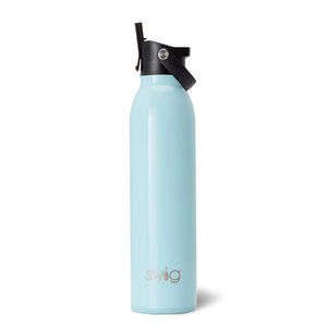 Shimmer Aquamarine Flip + Sip Water Bottle 20oz